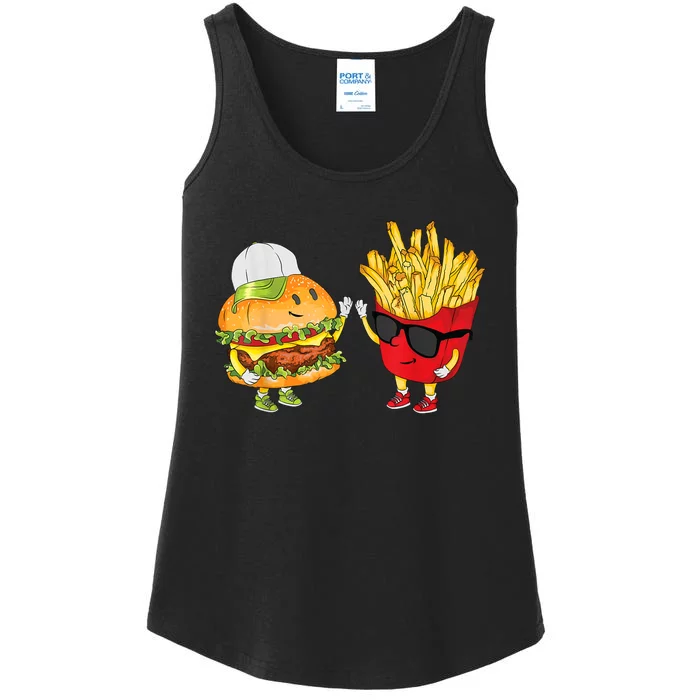 Hamburger Fries High Five | Cool Fun Combo Snacks Funny Gift Ladies Essential Tank