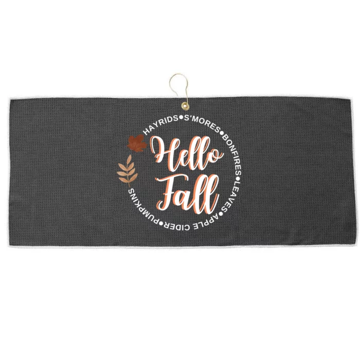 Hello Fall Large Microfiber Waffle Golf Towel