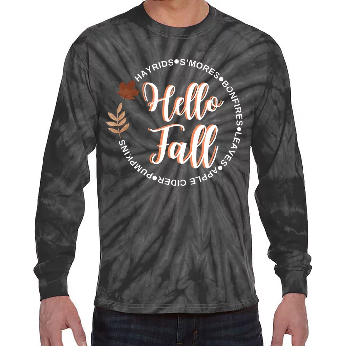 Hello Fall Tie-Dye Long Sleeve Shirt