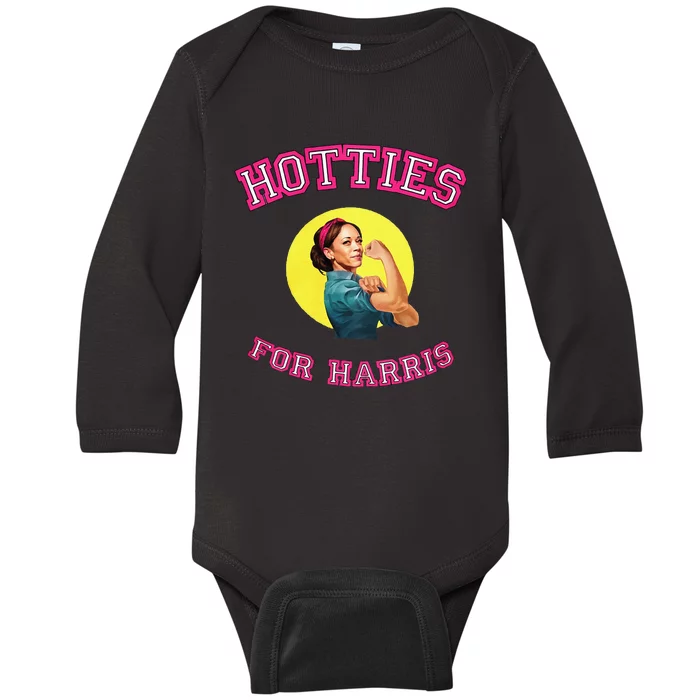 Hotties For Harris Election 2024 Baby Long Sleeve Bodysuit