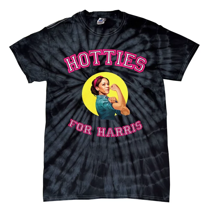 Hotties For Harris Election 2024 Tie-Dye T-Shirt