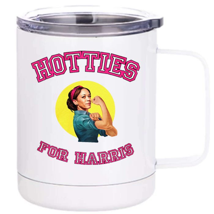 Hotties For Harris Election 2024 Front & Back 12oz Stainless Steel Tumbler Cup