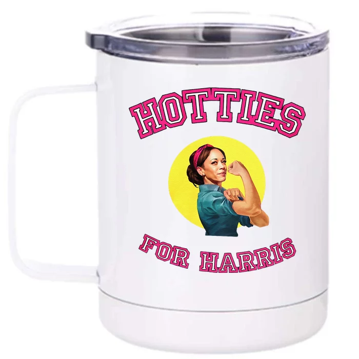 Hotties For Harris Election 2024 Front & Back 12oz Stainless Steel Tumbler Cup