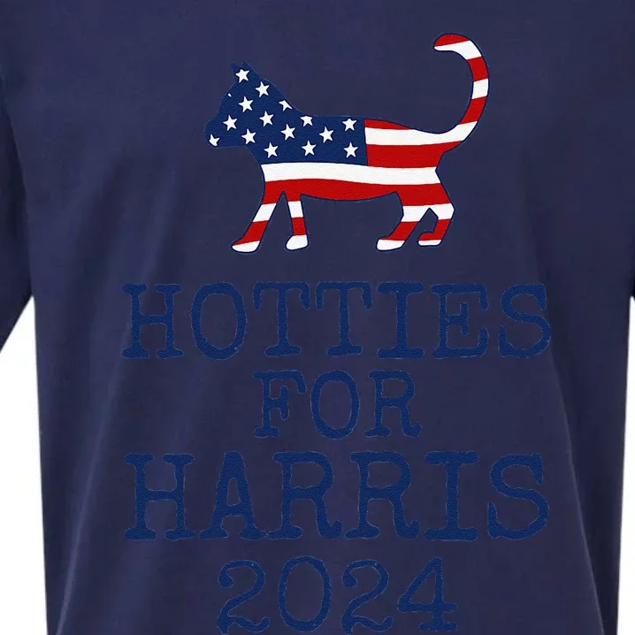 Hotties For Harris 2024 Cat Ladies Kamala Sueded Cloud Jersey T-Shirt