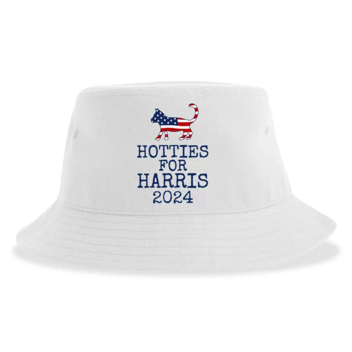 Hotties For Harris 2024 Cat Ladies Kamala Sustainable Bucket Hat