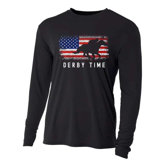 Horse Funny Horses Derby Time Horse Racing Cooling Performance Long Sleeve Crew