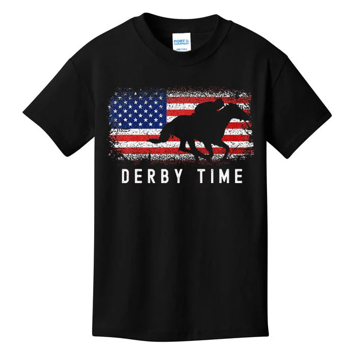 Horse Funny Horses Derby Time Horse Racing Kids T-Shirt