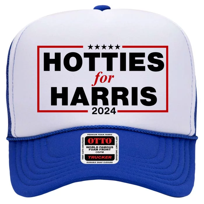 Hotties For Harris 2024 Funny Kamala Harris 2024 High Crown Mesh Trucker Hat