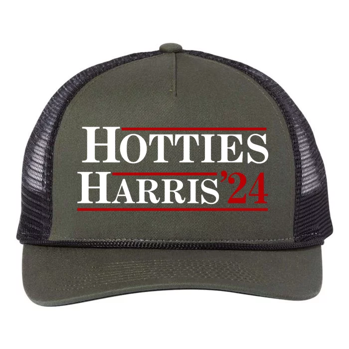 Hotties For Harris 2024 Funny Kamala Harris 2024 Retro Rope Trucker Hat Cap