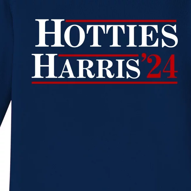 Hotties For Harris 2024 Funny Kamala Harris 2024 Baby Long Sleeve Bodysuit