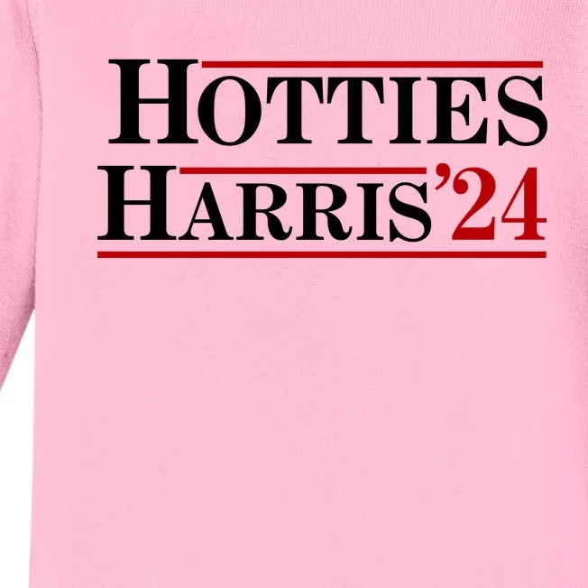 Hotties For Harris 2024 Funny Kamala Harris 2024 Baby Long Sleeve Bodysuit