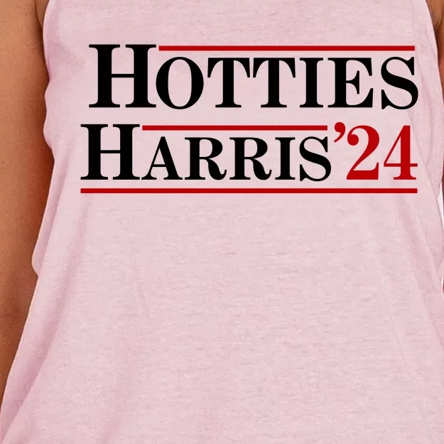 Hotties For Harris 2024 Funny Kamala Harris 2024 Women's Knotted Racerback Tank