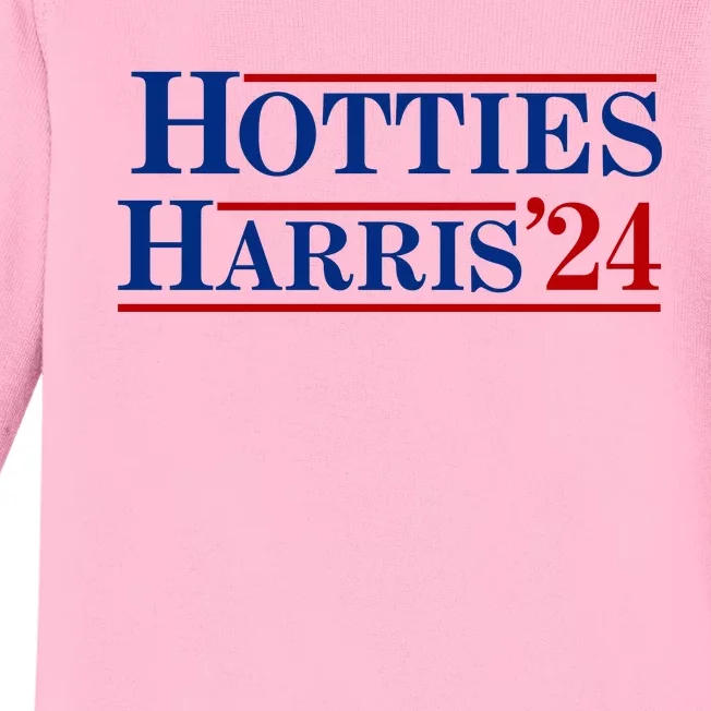 Hotties For Harris 2024 Funny Kamala Harris 2024 Baby Long Sleeve Bodysuit