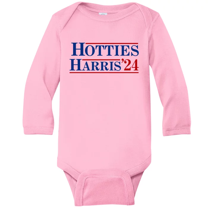 Hotties For Harris 2024 Funny Kamala Harris 2024 Baby Long Sleeve Bodysuit