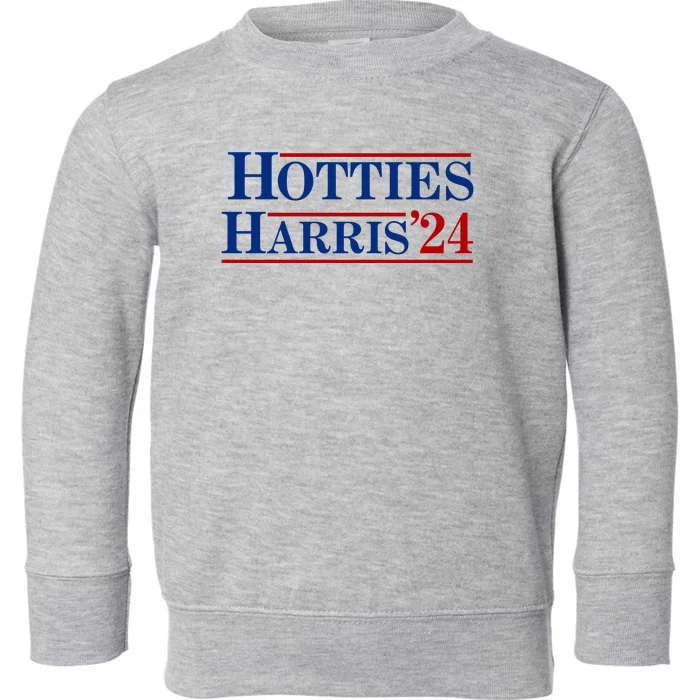 Hotties For Harris 2024 Funny Kamala Harris 2024 Toddler Sweatshirt