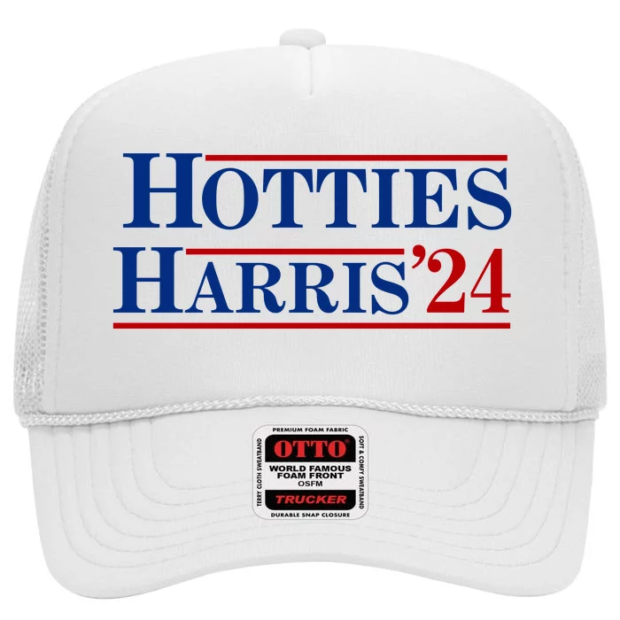 Hotties For Harris 2024 Funny Kamala Harris 2024 High Crown Mesh Trucker Hat