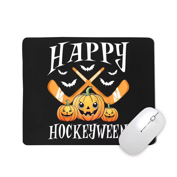 Happy Funny Hockeyween Pumpkin Hockey Lovers Gift Mousepad