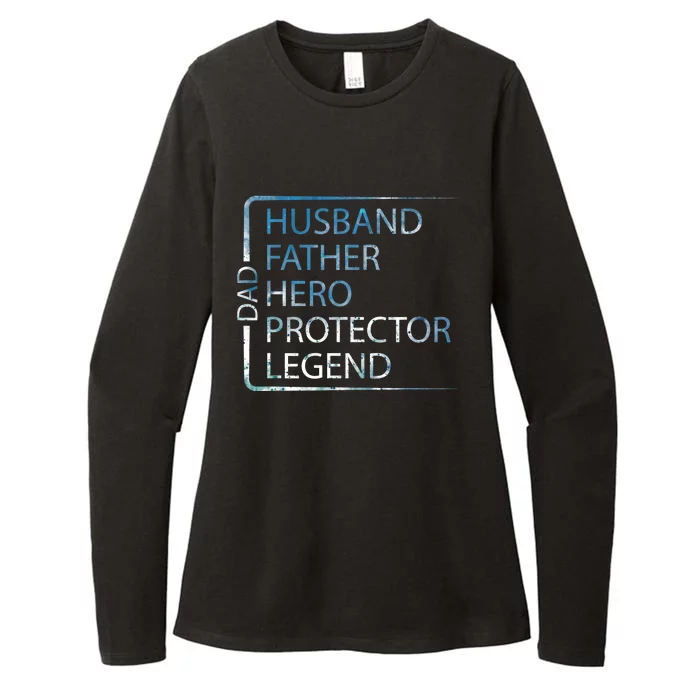 Husband Father Hero Protector Legend Father Day Dad Womens CVC Long Sleeve Shirt