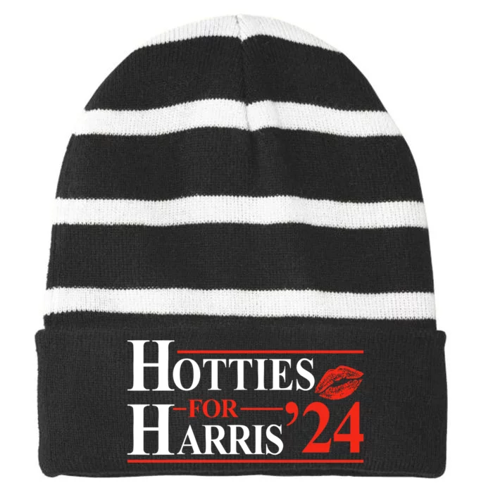 Hotties For Harris 2024 Striped Beanie with Solid Band