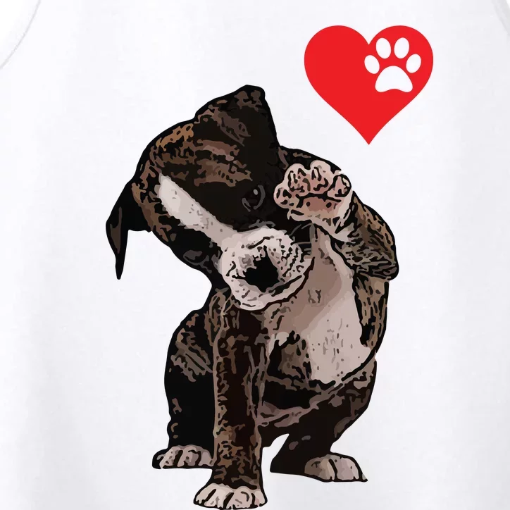 High Five Heart Bulldog Pup I Love Boxer Dog Lovers Bulldogs Performance Tank