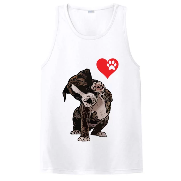 High Five Heart Bulldog Pup I Love Boxer Dog Lovers Bulldogs Performance Tank