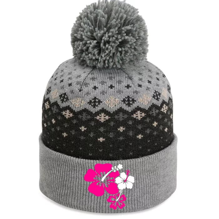 Hibiscus Flowers The Baniff Cuffed Pom Beanie