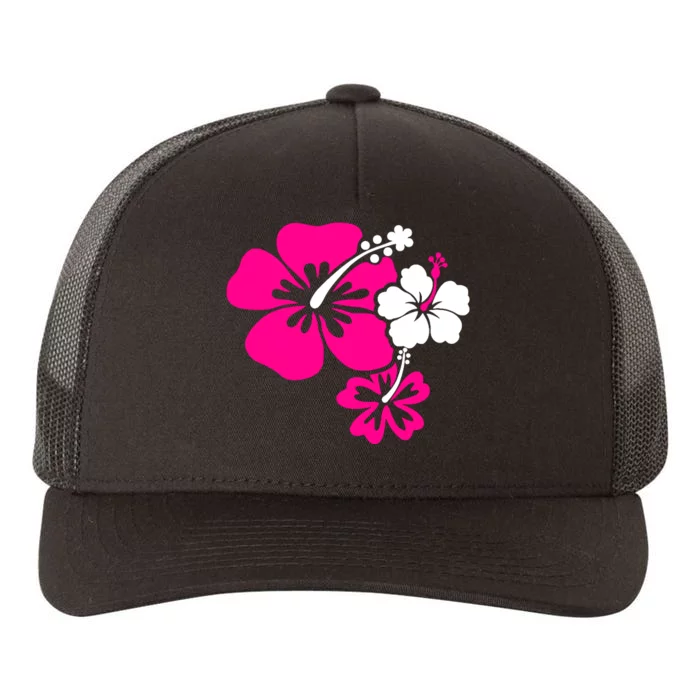 Hibiscus Flowers Yupoong Adult 5-Panel Trucker Hat