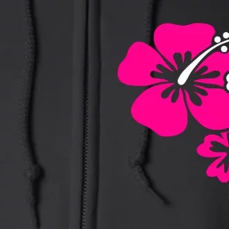 Hibiscus Flowers Full Zip Hoodie