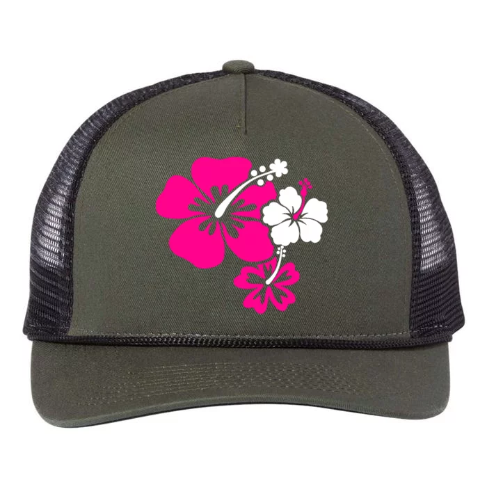 Hibiscus Flowers Retro Rope Trucker Hat Cap