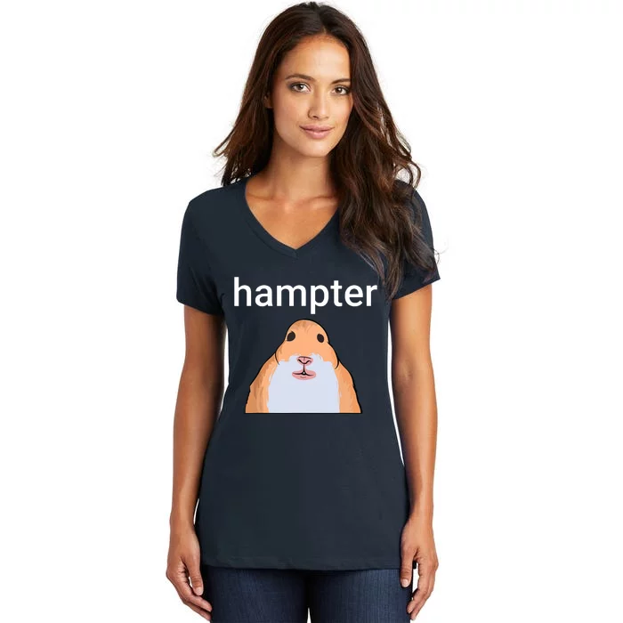 Hampter Funny Hamster Dank Meme Women's V-Neck T-Shirt