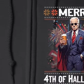 Halloween Funny Happy 4th Of July Anti Joe Biden Full Zip Hoodie