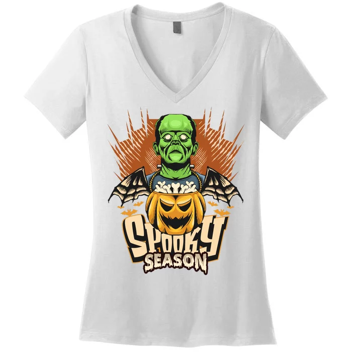 Halloween Frankenstein Women's V-Neck T-Shirt