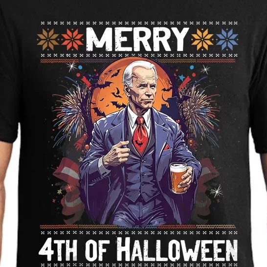 Halloween Funny Happy 4th Of July Anti Joe Biden Funny Biden Meme Pajama Set