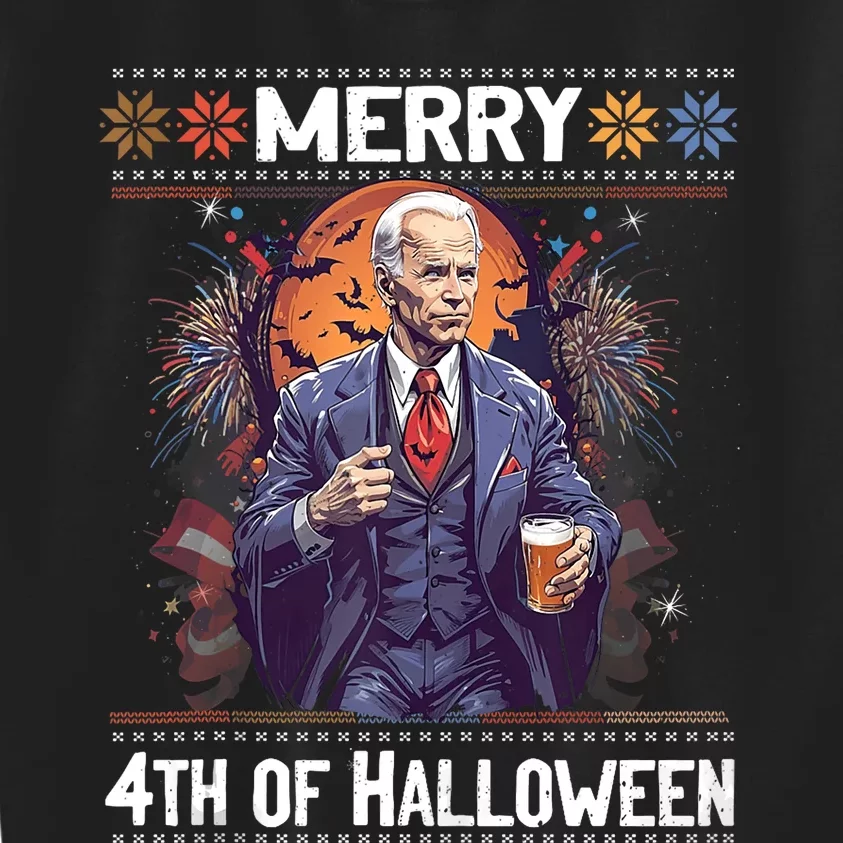 Halloween Funny Happy 4th Of July Anti Joe Biden Funny Biden Meme Kids Sweatshirt