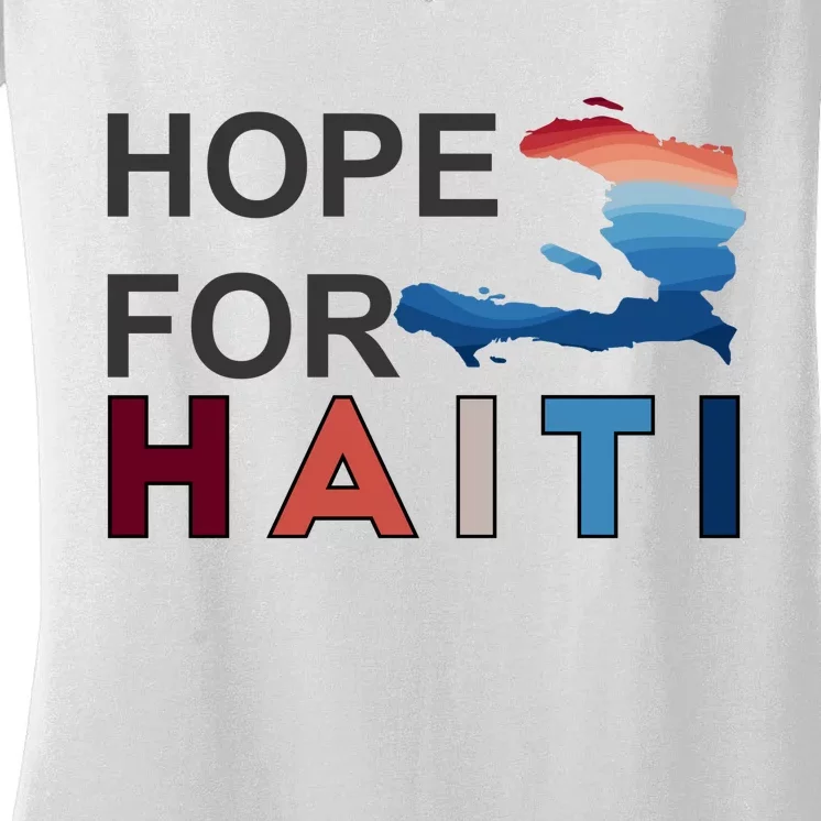 Hope For Haiti Earthquake Relief Women's V-Neck T-Shirt