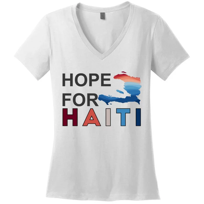 Hope For Haiti Earthquake Relief Women's V-Neck T-Shirt