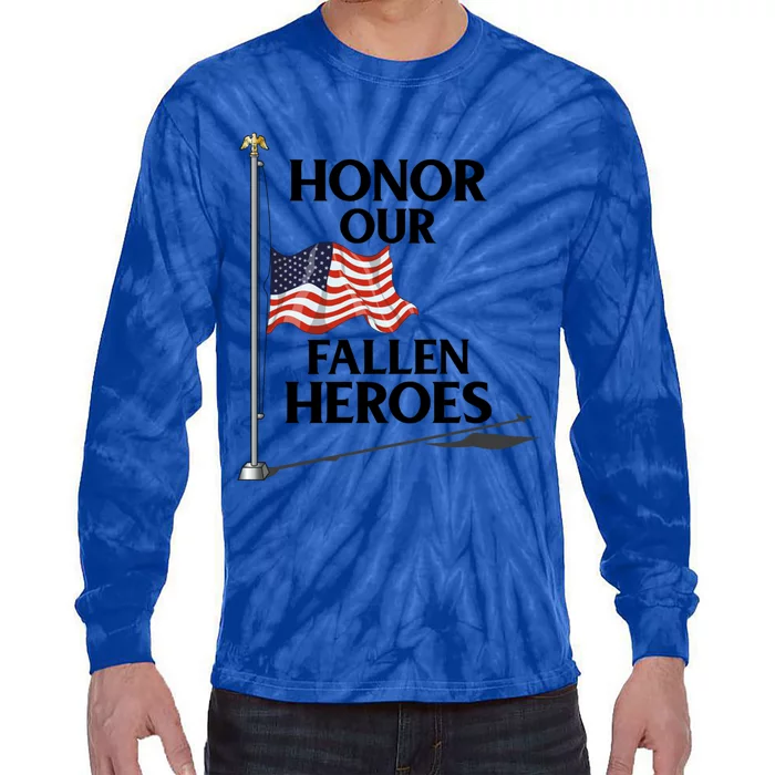 Honor Fallen Heroes / Military Honor Memorial American Flag Cute Gift Tie-Dye Long Sleeve Shirt