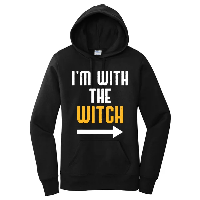 Halloween For Im With The Witch Funny Halloween Women's Pullover Hoodie