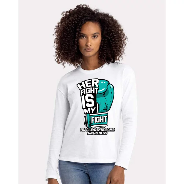 Her Fight Is My Fight Fragile X Syndrome Awareness Warrior Cute Gift Womens Cotton Relaxed Long Sleeve T-Shirt