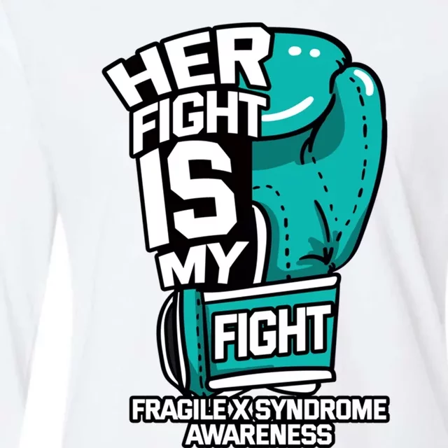 Her Fight Is My Fight Fragile X Syndrome Awareness Warrior Cute Gift Womens Cotton Relaxed Long Sleeve T-Shirt