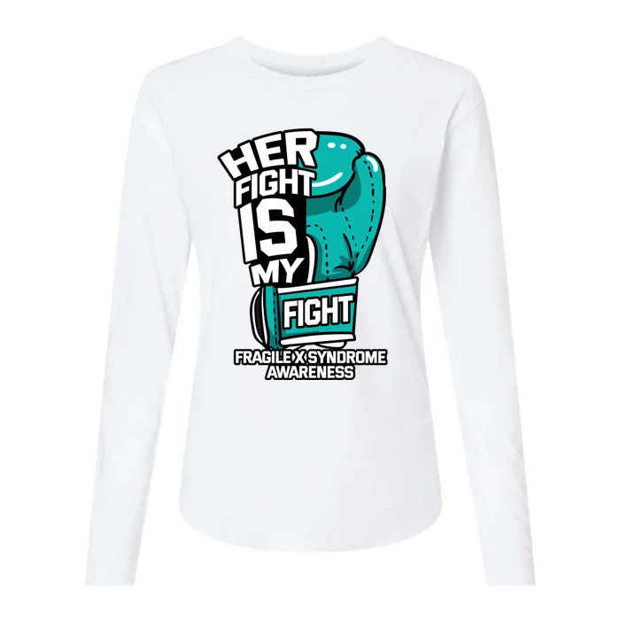 Her Fight Is My Fight Fragile X Syndrome Awareness Warrior Cute Gift Womens Cotton Relaxed Long Sleeve T-Shirt