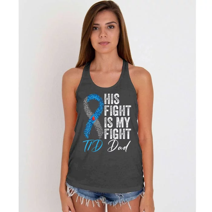 His Fight Is My Fight Breast Cancer Awareness Women's Knotted Racerback Tank