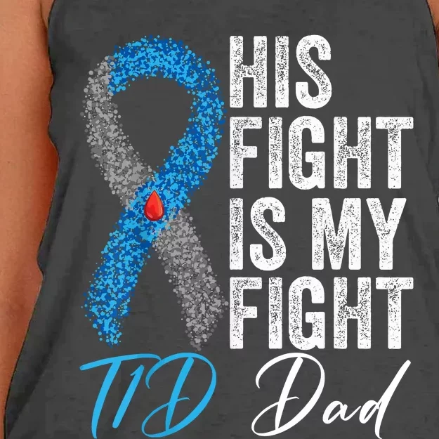 His Fight Is My Fight Breast Cancer Awareness Women's Knotted Racerback Tank