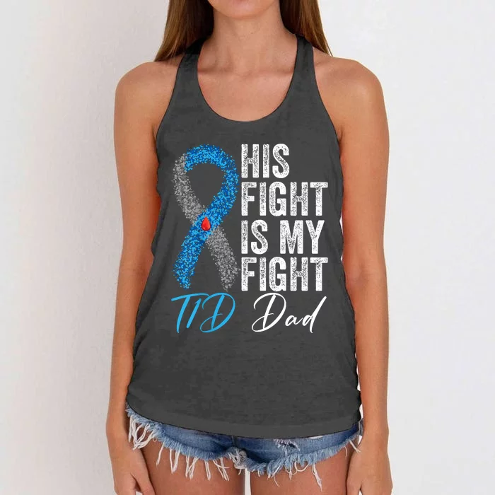 His Fight Is My Fight Breast Cancer Awareness Women's Knotted Racerback Tank