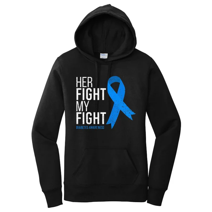 Her Fight Is My Fight Diabetes Awareness T1d Type 1 Women's Pullover Hoodie