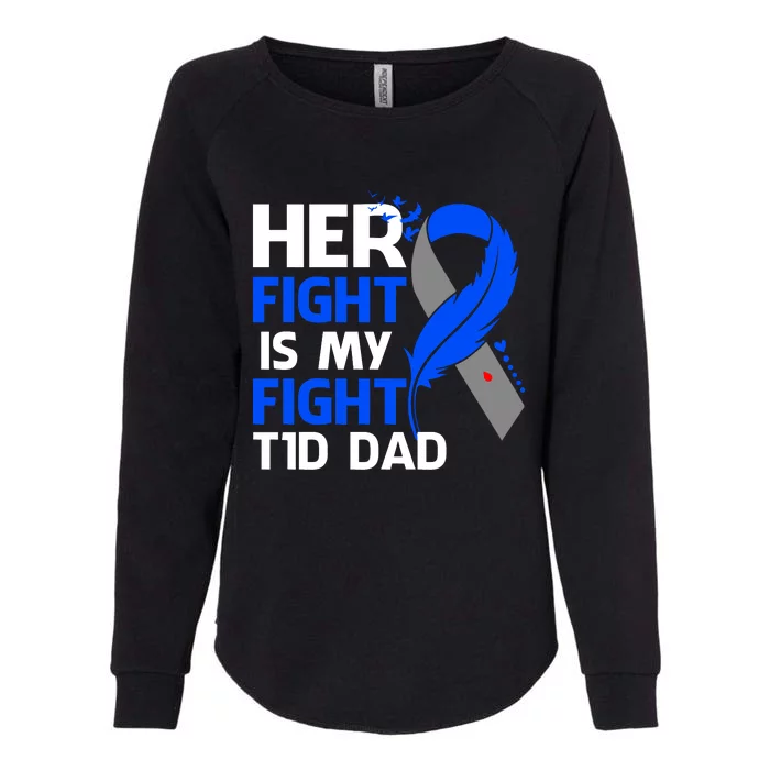 Her Fight Is My Fight T1D Dad Type One Diabetes Awareness Womens California Wash Sweatshirt