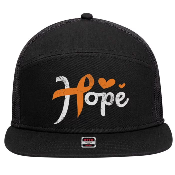 Her Fight Is My Fight Leukemia Awareness Blood Cancer Gift 7 Panel Mesh Trucker Snapback Hat