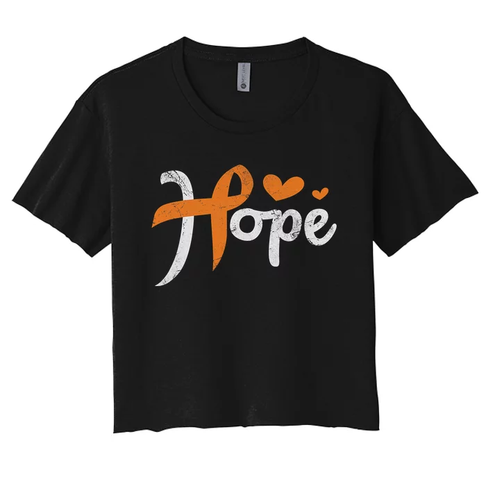 Her Fight Is My Fight Leukemia Awareness Blood Cancer Gift Women's Crop Top Tee