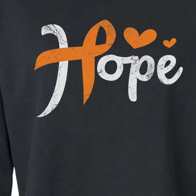 Her Fight Is My Fight Leukemia Awareness Blood Cancer Gift Cropped Pullover Crew