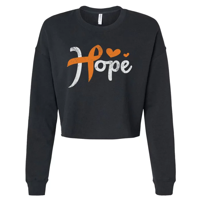 Her Fight Is My Fight Leukemia Awareness Blood Cancer Gift Cropped Pullover Crew